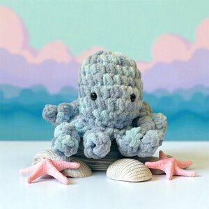 Handmade crochet octopus desk buddy
